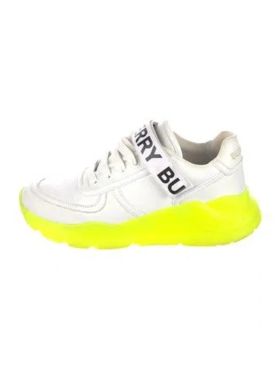 Pre-owned Burberry Leather Chunky Sneakers In White