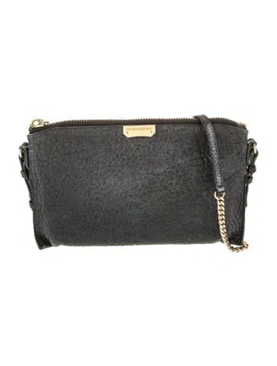 Pre-owned Burberry Leather Clutch In Black