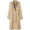 Burberry Plaid-collar Gabardine Trench Coat