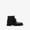Burberry Leather Pull-on Biker Booties In Black