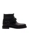 Burberry Leather Pull-on Biker Booties In Black
