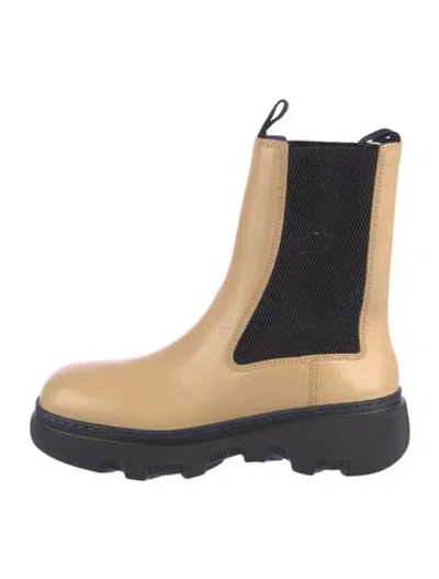 Pre-owned Burberry Leather Colorblock Pattern Chelsea Boots