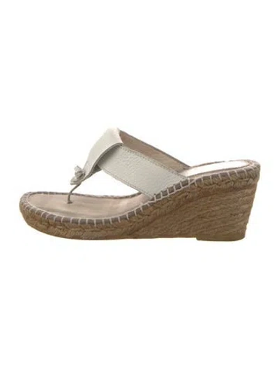 Pre-owned Burberry Leather Colorblock Pattern Espadrilles In White