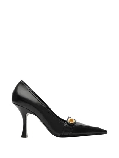 Burberry Leather Cotswolds High Pumps In Black