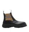 Burberry Chunky Sole Ankle Boots With Checkered Pattern In Black
