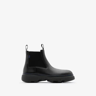 BURBERRY BURBERRY LEATHER CREEPER LOW CHELSEA BOOTS