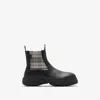 Burberry Creeper Chelsea Low Ankle Boots For Women In Black/lichen