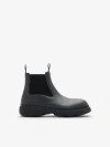 Burberry Leather Creeper Low Chelsea Boots In Cobble
