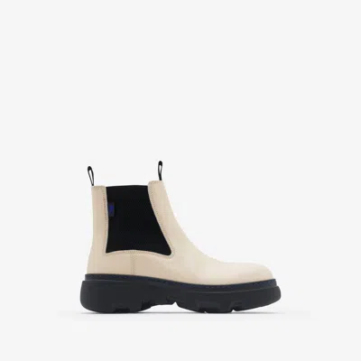 BURBERRY BURBERRY LEATHER CREEPER LOW CHELSEA BOOTS