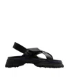 BURBERRY LEATHER CROSS-OVER SANDALS