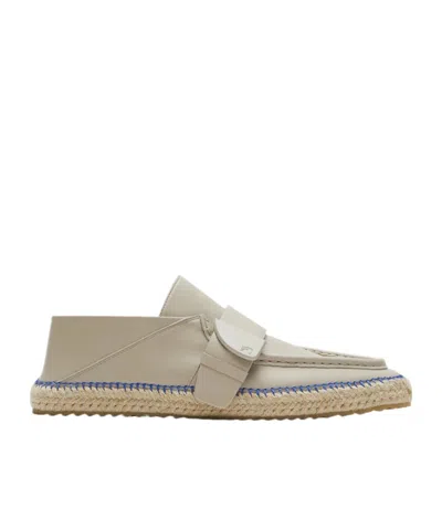 Burberry Leather Deck Espadrilles In Nude | ModeSens