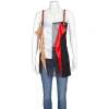 BURBERRY BURBERRY LEATHER DETAIL COLOUR BLOCK SILK TOP