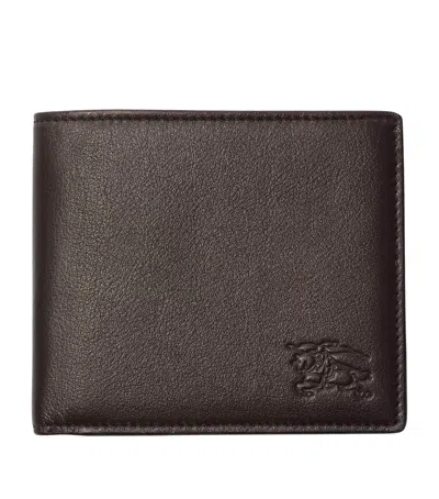 Burberry Leather Ekd Bifold Wallet In Brown