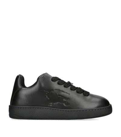 Burberry Black Sneakers With Textured Rubber Sole In Gray