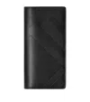 Burberry Leather Embossed Check Continental Wallet In Black