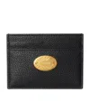 Burberry Leather Engraved Card Holder In Black
