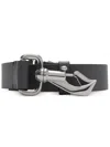Burberry Leather Equestrian Belt In Black