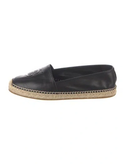 Pre-owned Burberry Leather Espadrilles In Black