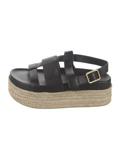 Pre-owned Burberry Leather Espadrilles In Black/neutrals