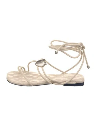 Pre-owned Burberry Leather Espadrilles In Neutral