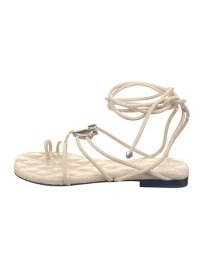 Pre-owned Burberry Leather Espadrilles In Neutral