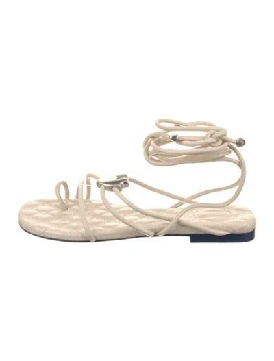 Pre-owned Burberry Leather Espadrilles In Neutral