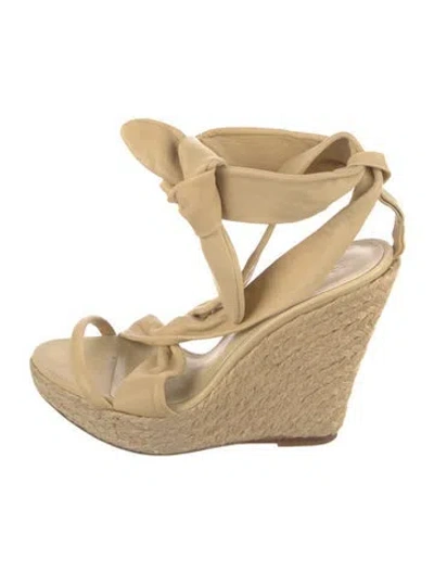 Pre-owned Burberry Leather Espadrilles In Neutral