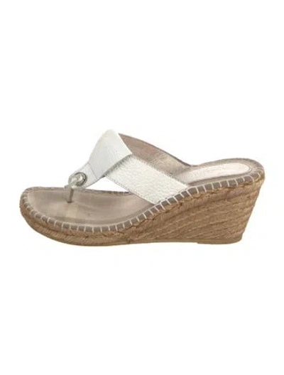 Pre-owned Burberry Leather Espadrilles In White