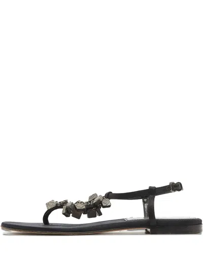 Pre-owned Burberry Leather Flat Sandals