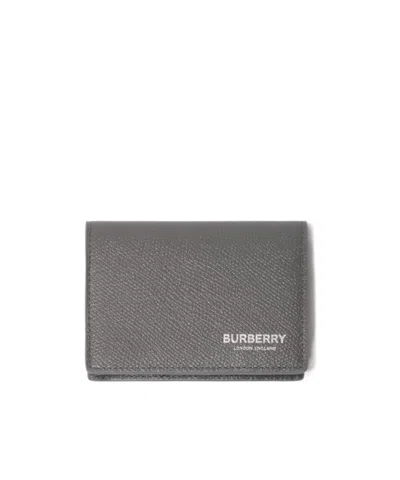 Burberry Flint Logo-embossed Leather Card Holder In Pink