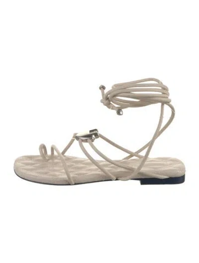 Pre-owned Burberry Leather Gladiator Sandals In Neutral