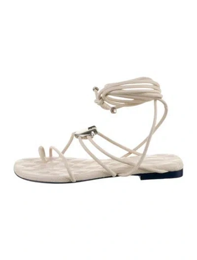 Pre-owned Burberry Leather Gladiator Sandals In Neutral