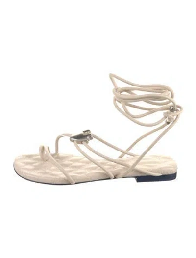 Pre-owned Burberry Leather Gladiator Sandals In Neutral
