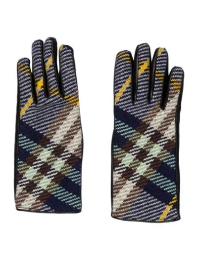 Pre-owned Burberry Leather Gloves 6.5 In Black