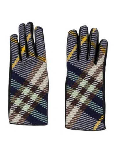 Pre-owned Burberry Leather Gloves 6.5 In Black