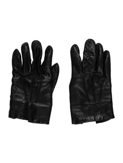 Pre-owned Burberry Leather Gloves In Black