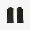 Burberry Leather B Shield Gloves In Black