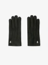 Burberry Leather B Shield Gloves In Black
