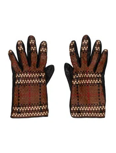 Pre-owned Burberry Leather Gloves In Brown