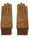 Burberry Leather Gloves In Brown