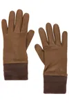 Burberry Leather Gloves In Hazel
