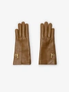 Burberry Leather Gloves In Hazel