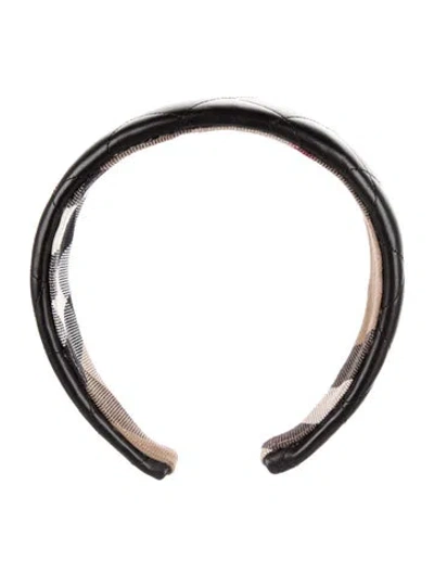 Pre-owned Burberry Leather Hairband In Black