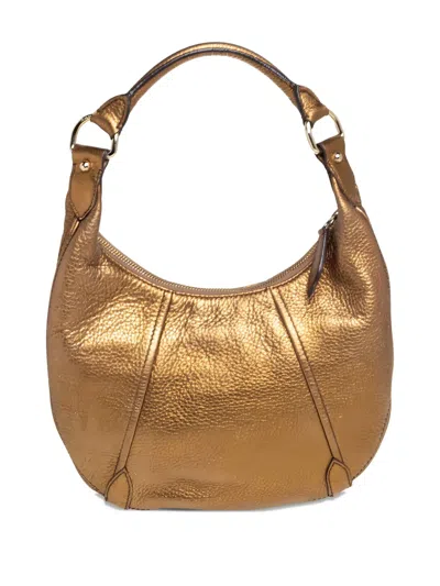 Pre-owned Burberry Leather Half-moon Tote Bag
