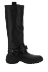 Burberry Harness-strap Leather Boot In Black