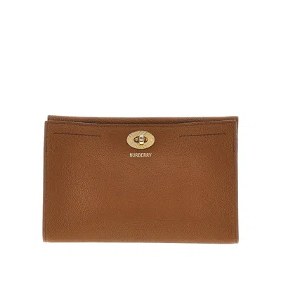 Burberry Leather 'hazel' Pouch With Strap In Brown