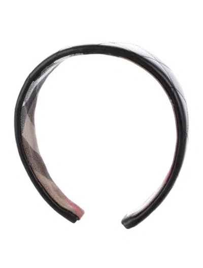 Pre-owned Burberry Leather Headband In Black