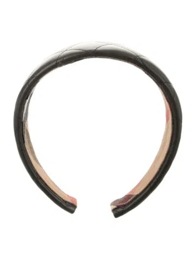 Pre-owned Burberry Leather Headband In Black