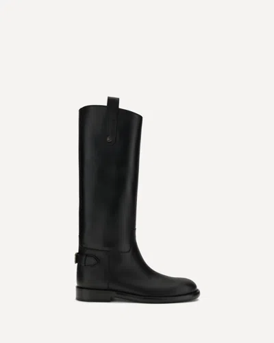 Burberry Leather High Boots In Black
