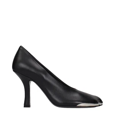 Burberry Leather High Heel Pump In Black